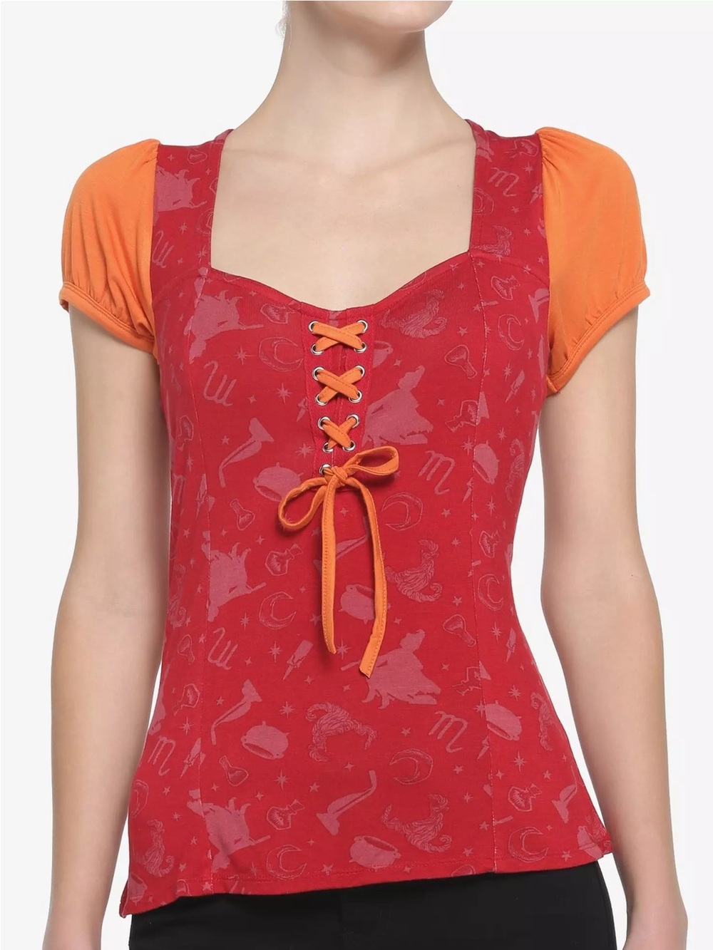 Her Universe Disney Hocus Pocus Mary Sanderson Lace-Up Girls Top Size 1
